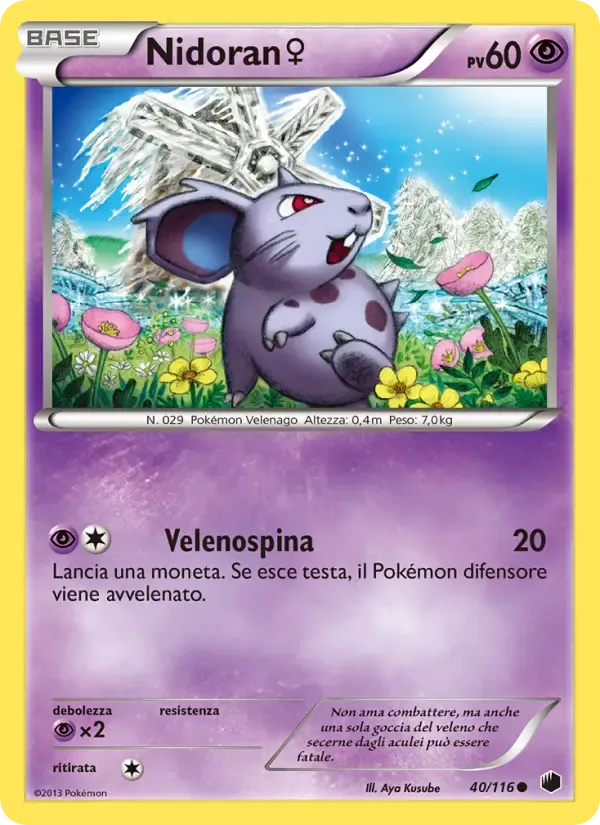 Nidoran♀ — Glaciazione Plasma 40 Italian Pokémon card