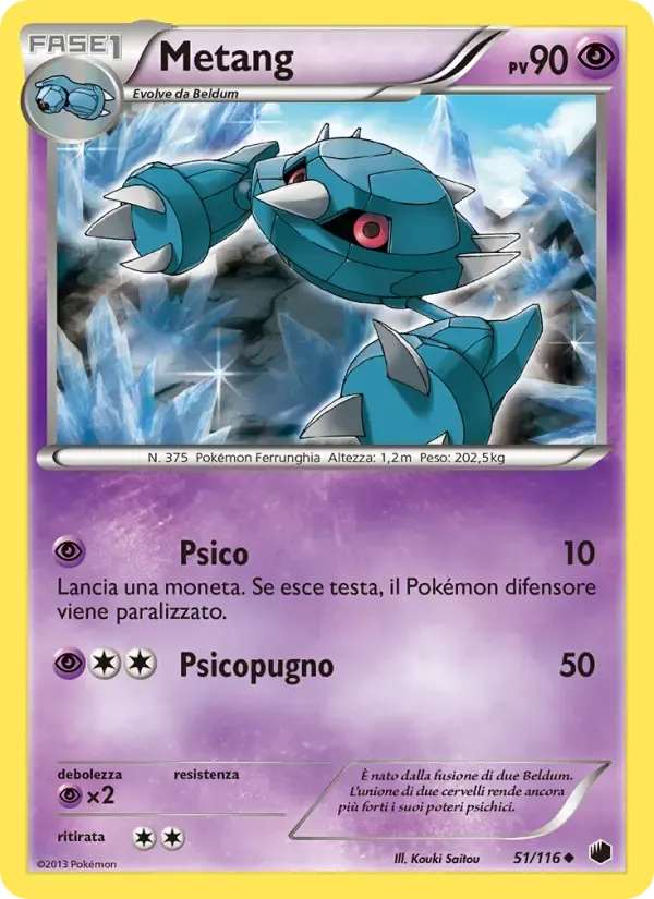 Metang — Glaciazione Plasma 51 Italian Pokémon card