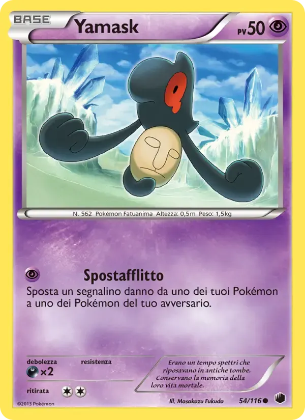 Yamask — Glaciazione Plasma 54 Italian Pokémon card