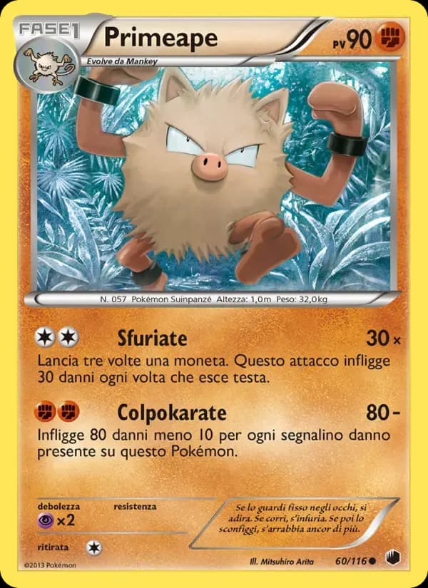 Primeape — Glaciazione Plasma 60 Italian Pokémon card