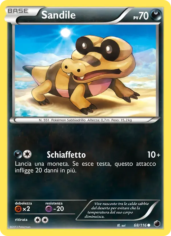 Sandile — Glaciazione Plasma 68 Italian Pokémon card