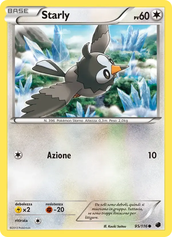 Starly — Glaciazione Plasma 95 Italian Pokémon card