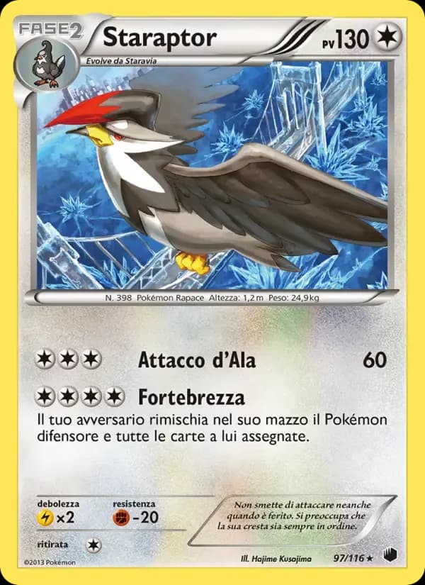 Staraptor — Glaciazione Plasma 97 Italian Pokémon card