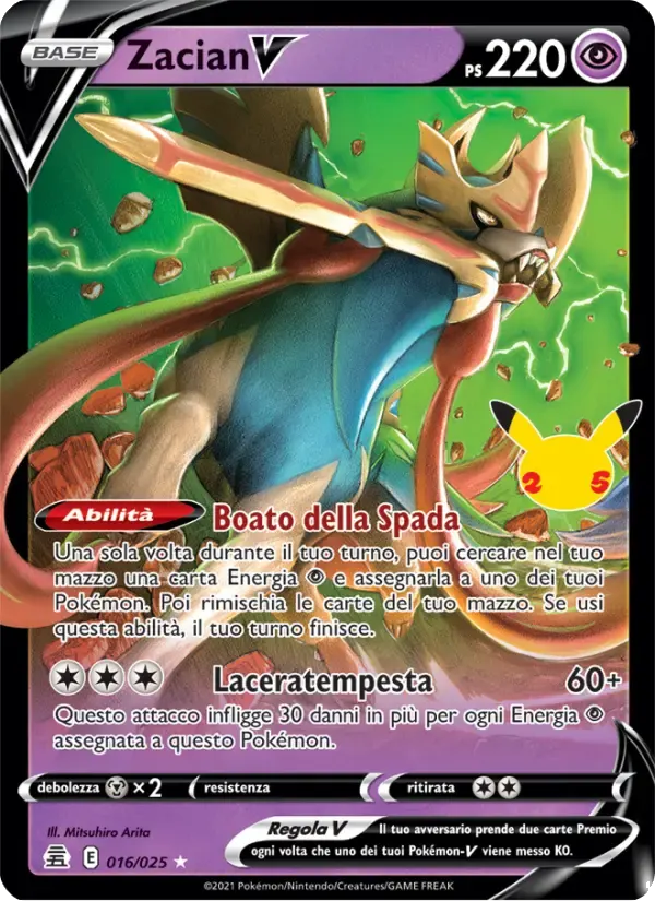 Zacian V — Gran Festa 16 Italian Pokémon card