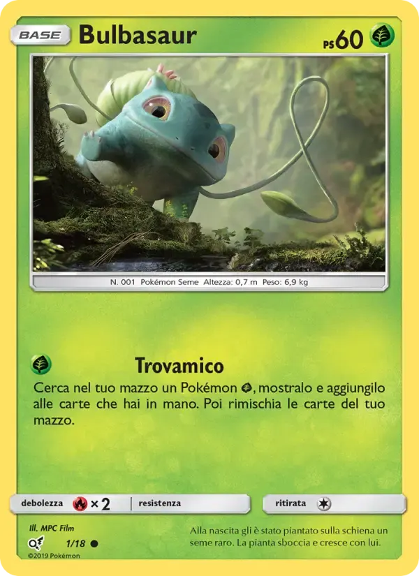 Bulbasaur — Detective Pikachu 1 Italian Pokémon card