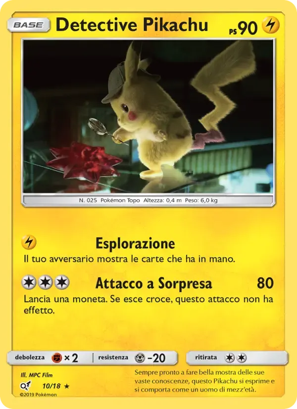 Detective Pikachu — Detective Pikachu 10 Italian Pokémon card