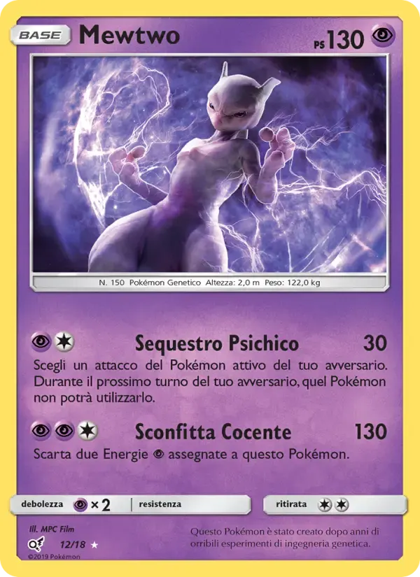 Mewtwo — Detective Pikachu 12 Italian Pokémon card