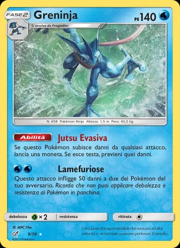 Greninja — Detective Pikachu 9 Italian Pokémon card