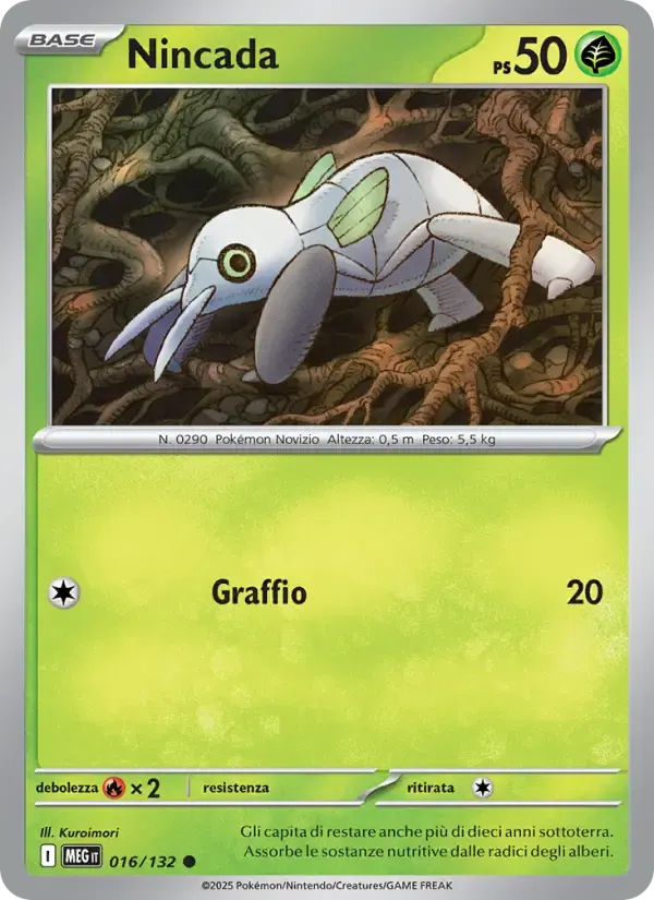 Nincada — Megaevoluzione 16 Italian Pokémon card