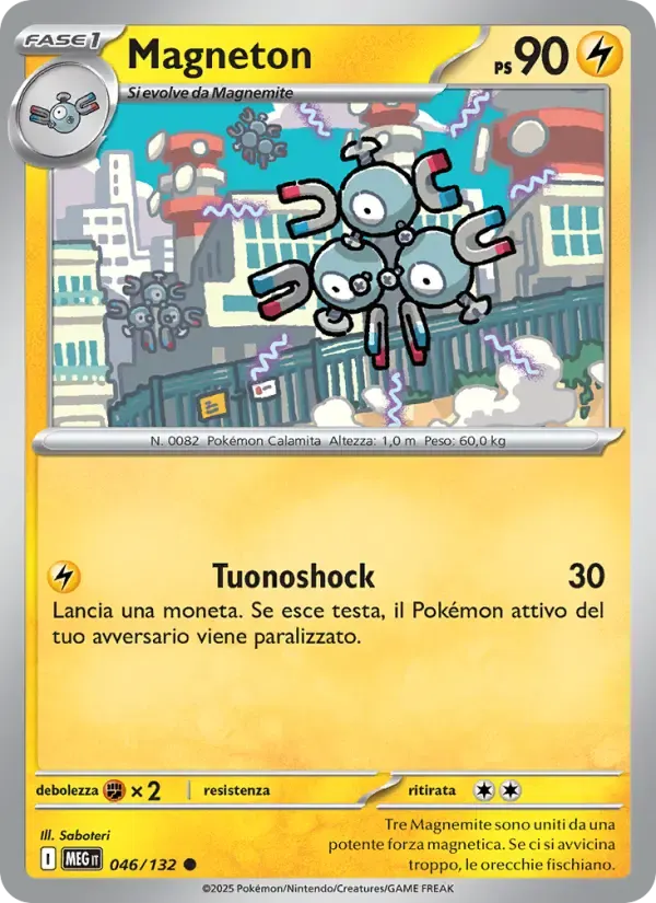 Magneton — Megaevoluzione 46 Italian Pokémon card