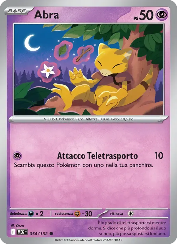Abra — Megaevoluzione 54 Italian Pokémon card