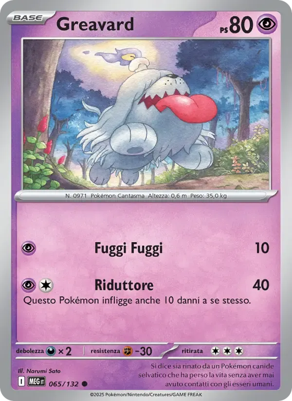 Greavard — Megaevoluzione 65 Italian Pokémon card