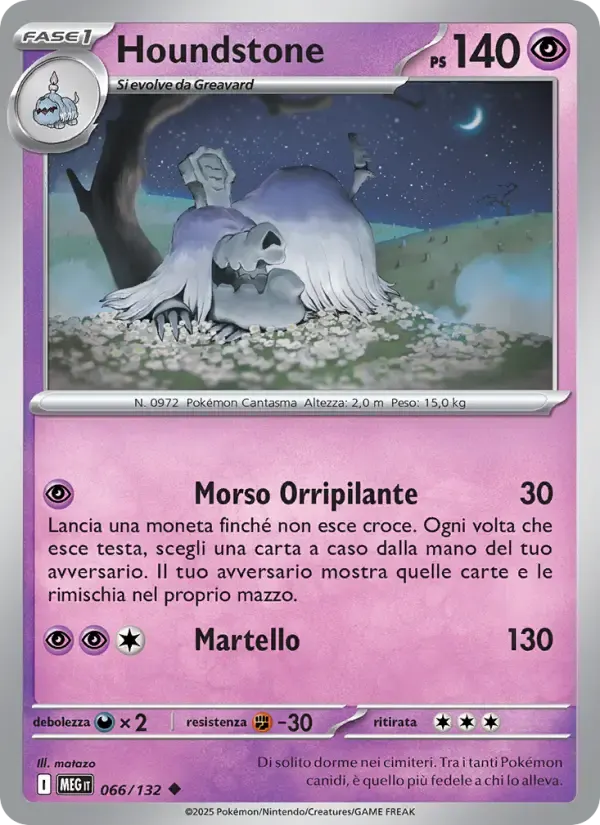 Houndstone — Megaevoluzione 66 Italian Pokémon card
