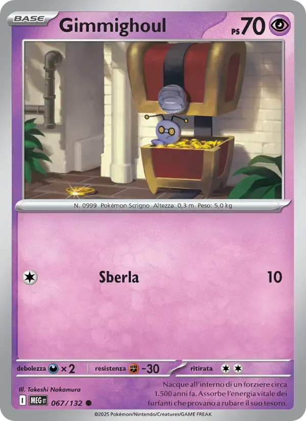 Gimmighoul — Megaevoluzione 67 Italian Pokémon card