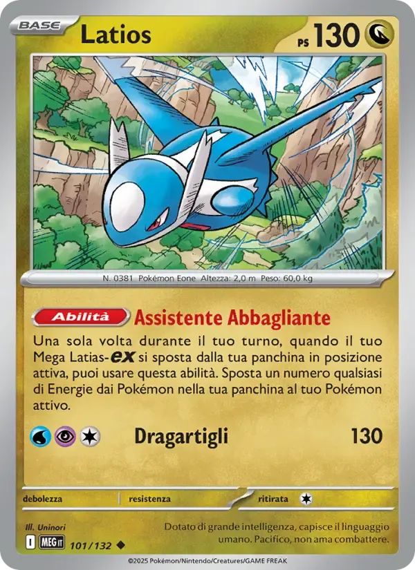 Latios — Megaevoluzione 101 Italian Pokémon card