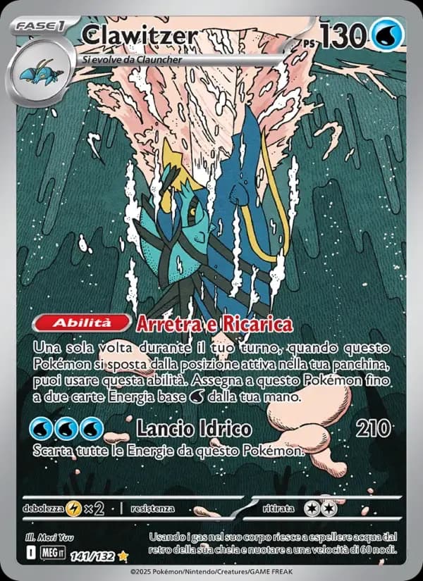 Clawitzer — Megaevoluzione 141 Italian Pokémon card