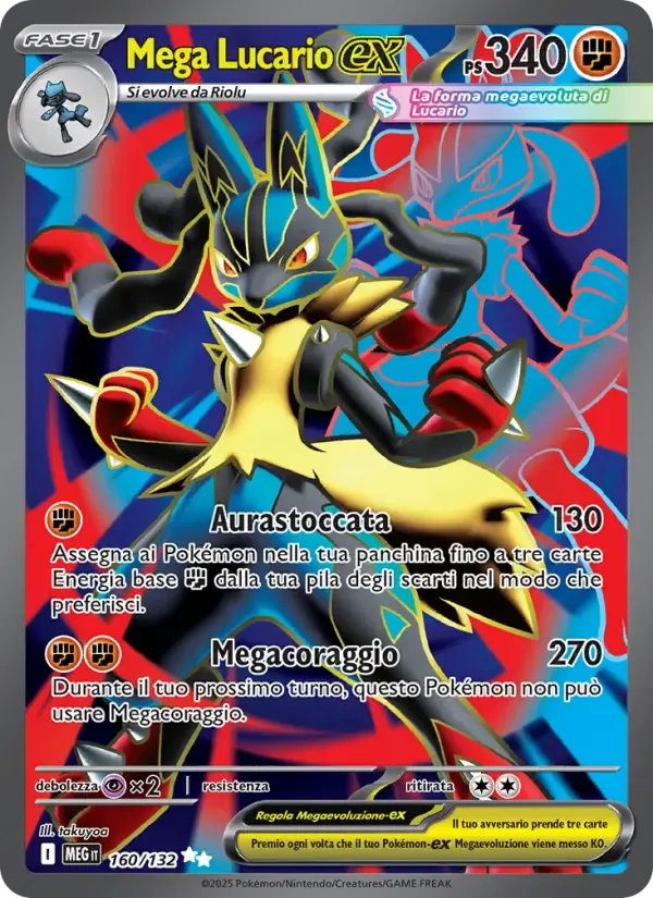 Mega Lucario-ex — Megaevoluzione 160 Italian Pokémon card