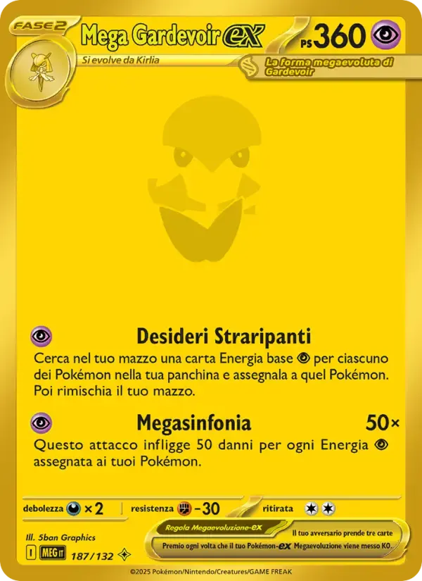 Mega Gardevoir-ex — Megaevoluzione 187 Italian Pokémon card