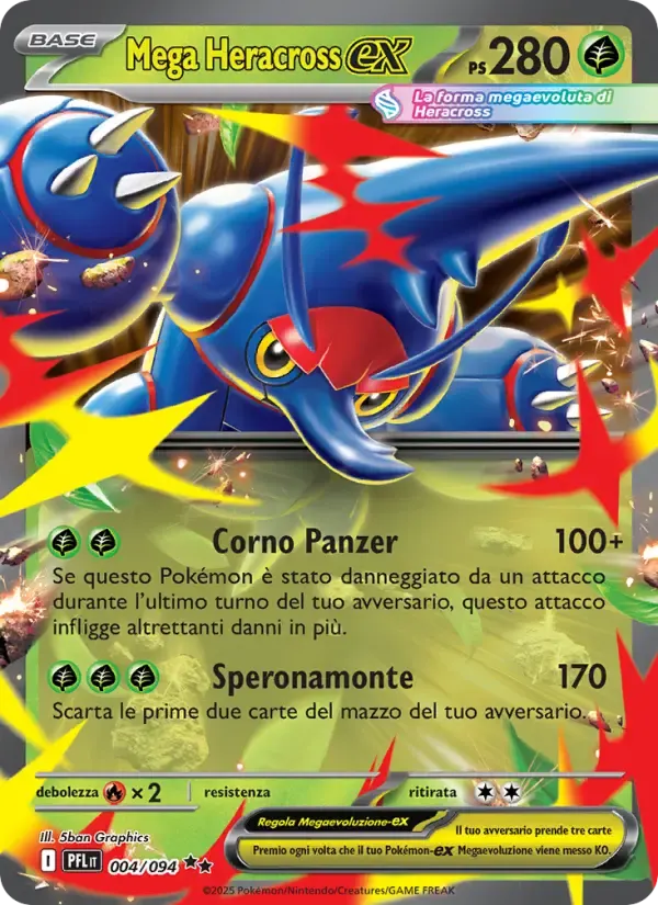 Mega Heracross-ex — Fiamme Spettrali 4 Italian Pokémon card
