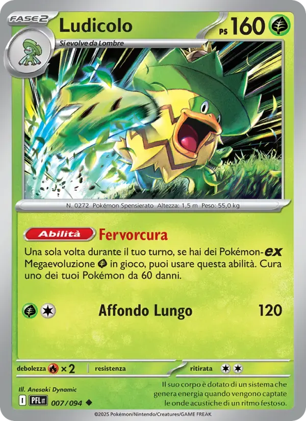 Ludicolo — Fiamme Spettrali 7 Italian Pokémon card
