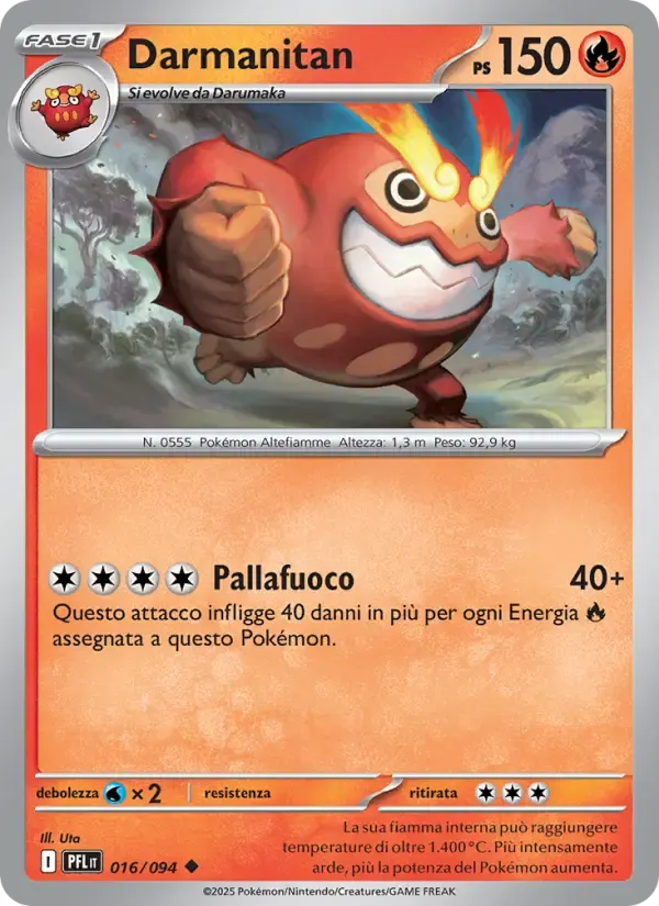 Darmanitan — Fiamme Spettrali 16 Italian Pokémon card