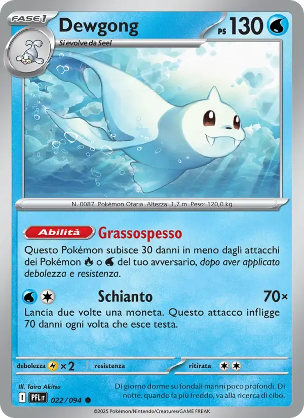 Dewgong — Fiamme Spettrali 22 Italian Pokémon card