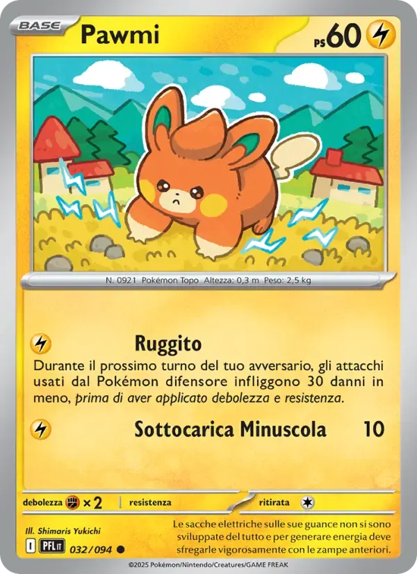 Pawmi — Fiamme Spettrali 32 Italian Pokémon card