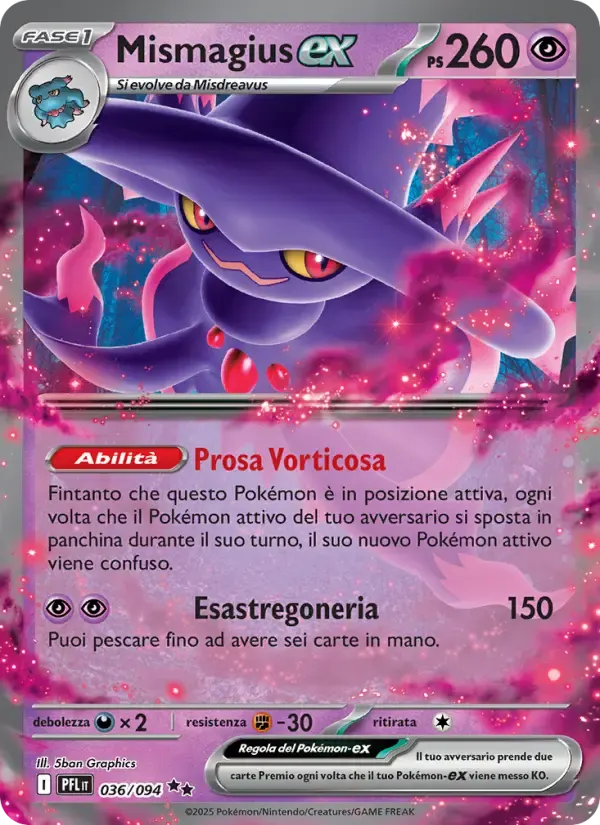 Mismagius-ex — Fiamme Spettrali 36 Italian Pokémon card