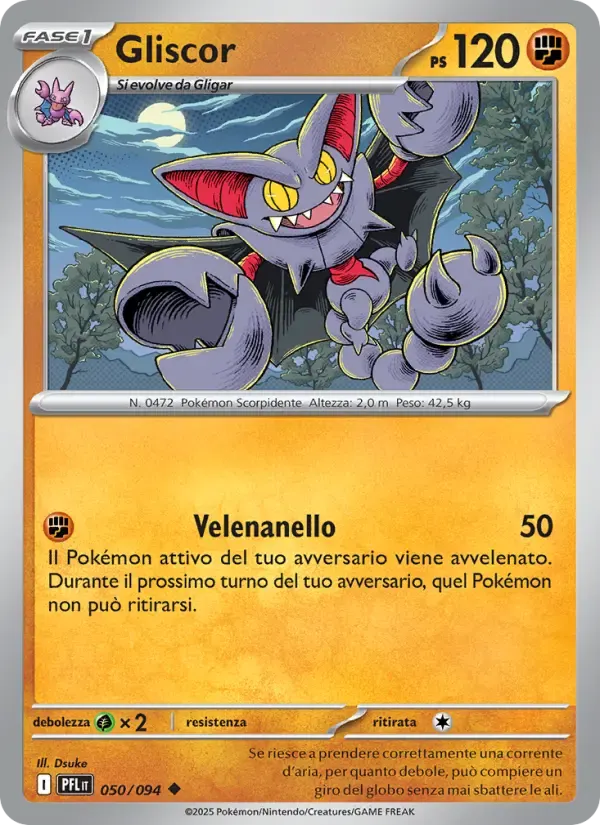 Gliscor — Fiamme Spettrali 50 Italian Pokémon card