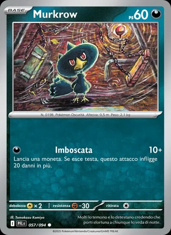 Murkrow — Fiamme Spettrali 57 Italian Pokémon card