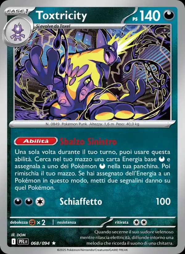 Toxtricity — Fiamme Spettrali 68 Italian Pokémon card