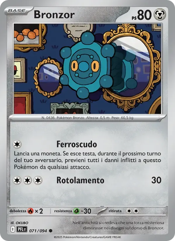 Bronzor — Fiamme Spettrali 71 Italian Pokémon card