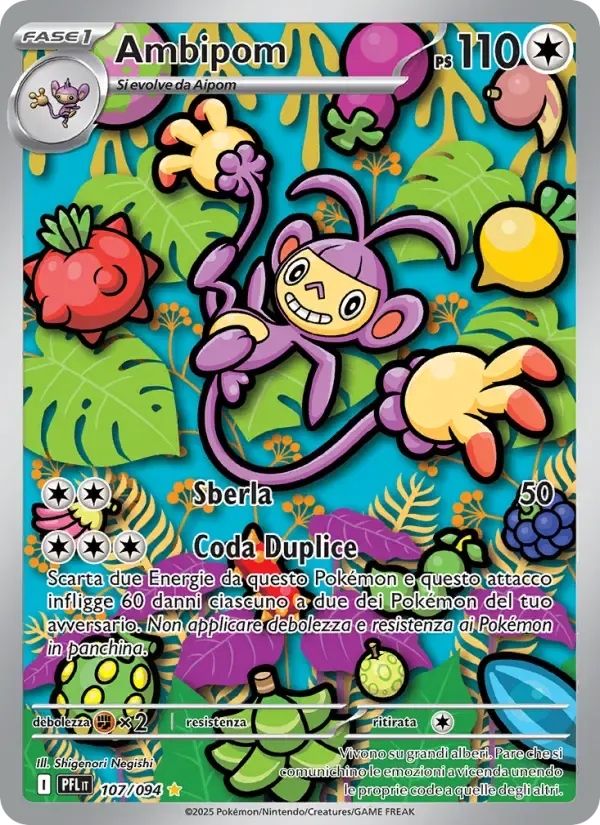 Ambipom — Fiamme Spettrali 107 Italian Pokémon card