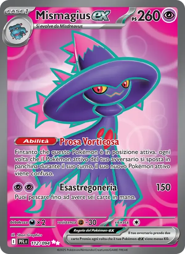 Mismagius-ex — Fiamme Spettrali 112 Italian Pokémon card