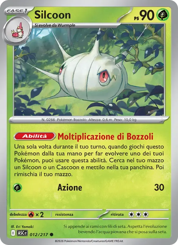 Silcoon — Ascesa Eroica 12 Italian Pokémon card
