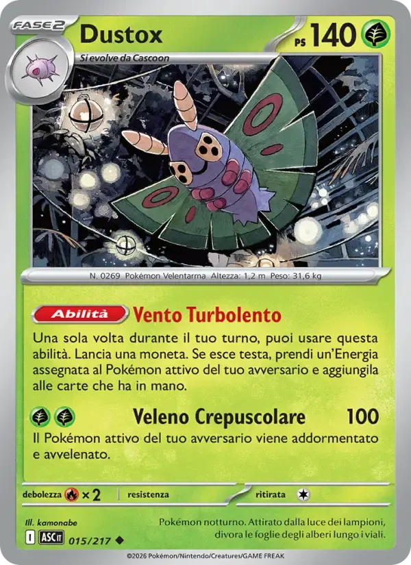 Dustox — Ascesa Eroica 15 Italian Pokémon card