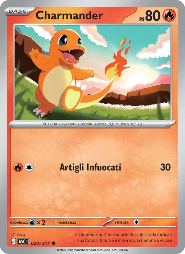 Charmander — Ascesa Eroica 20 Italian Pokémon card