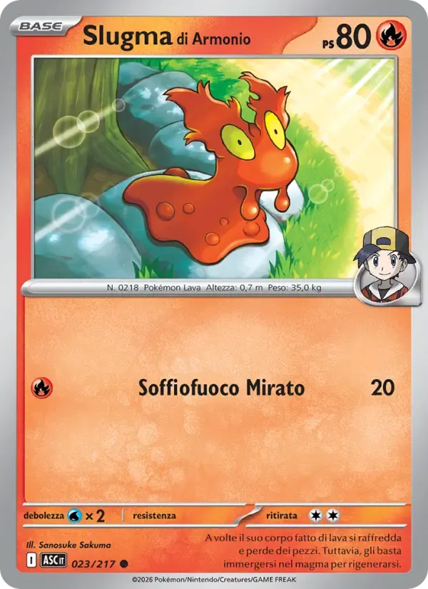 Slugma di Armonio — Ascesa Eroica 23 Italian Pokémon card