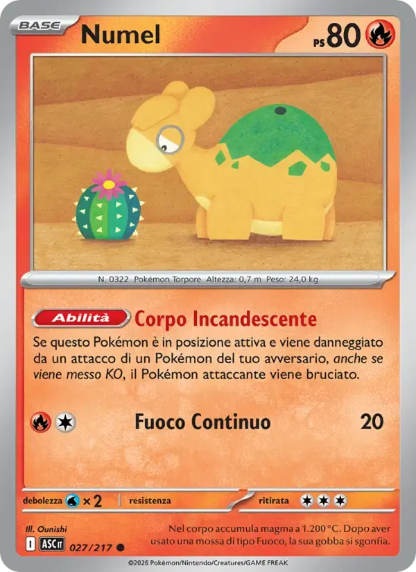 Numel — Ascesa Eroica 27 Italian Pokémon card