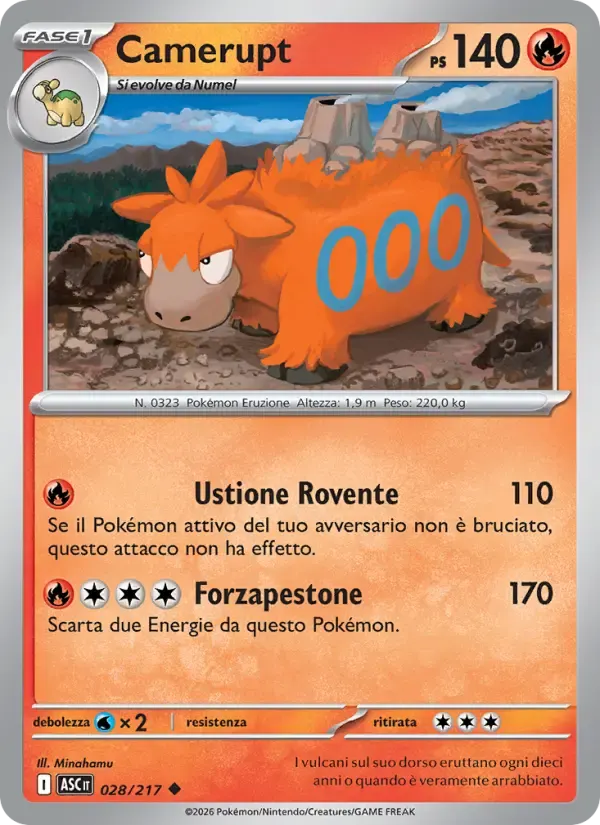 Camerupt — Ascesa Eroica 28 Italian Pokémon card