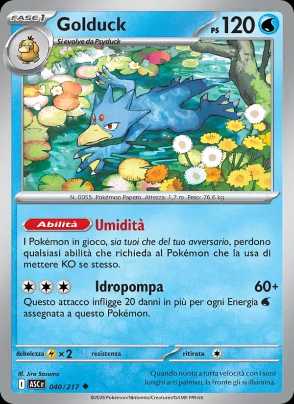 Golduck — Ascesa Eroica 40 Italian Pokémon card