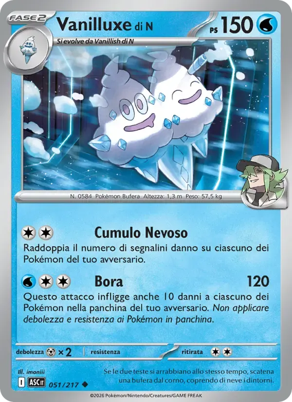 Vanilluxe di N — Ascesa Eroica 51 Italian Pokémon card