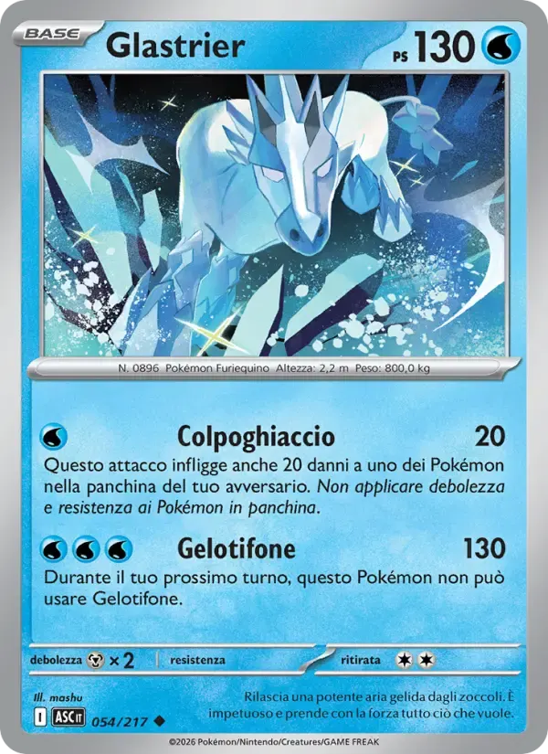 Glastrier — Ascesa Eroica 54 Italian Pokémon card
