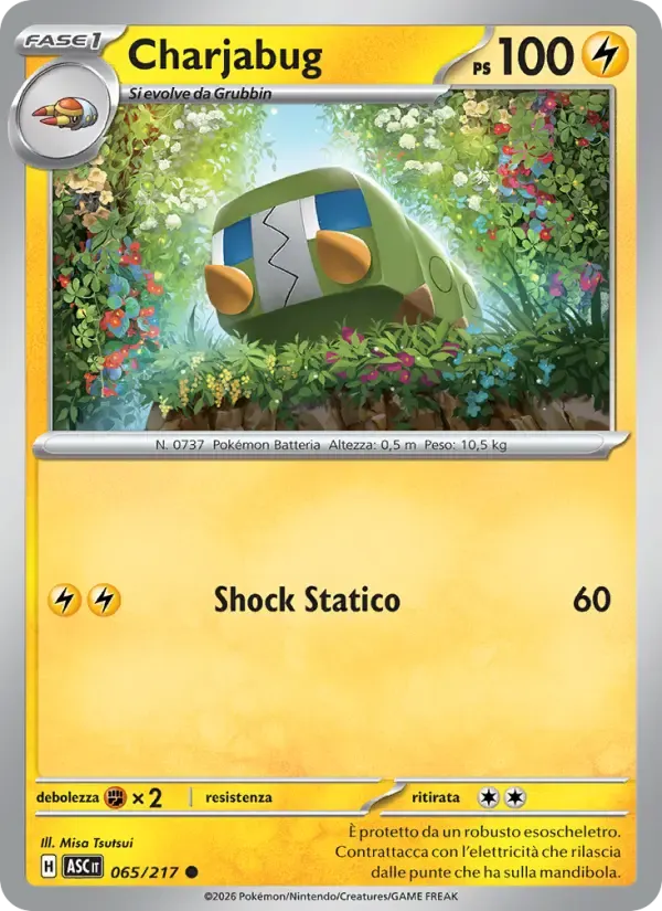 Charjabug — Ascesa Eroica 65 Italian Pokémon card