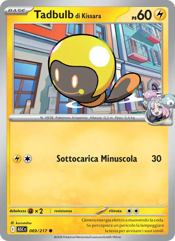 Tadbulb di Kissara — Ascesa Eroica 69 Italian Pokémon card
