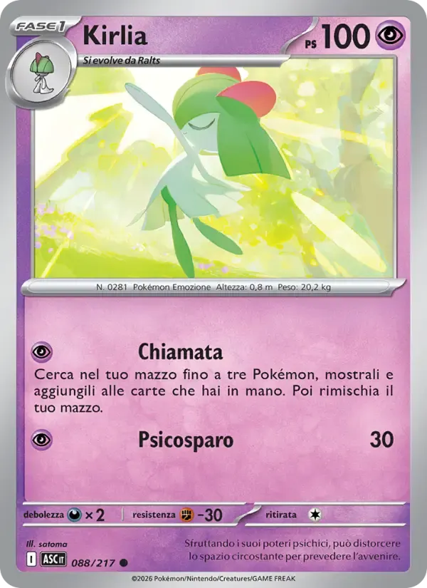 Kirlia — Ascesa Eroica 88 Italian Pokémon card