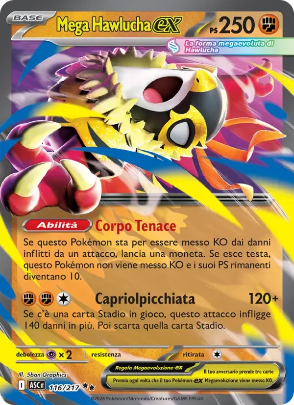 Mega Hawlucha-ex — Ascesa Eroica 116 Italian Pokémon card