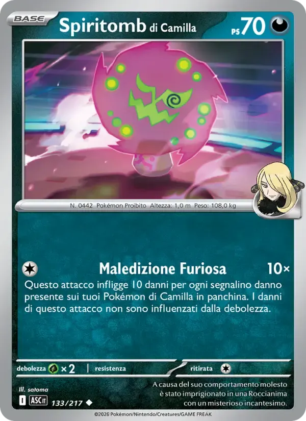 Spiritomb di Camilla — Ascesa Eroica 133 Italian Pokémon card