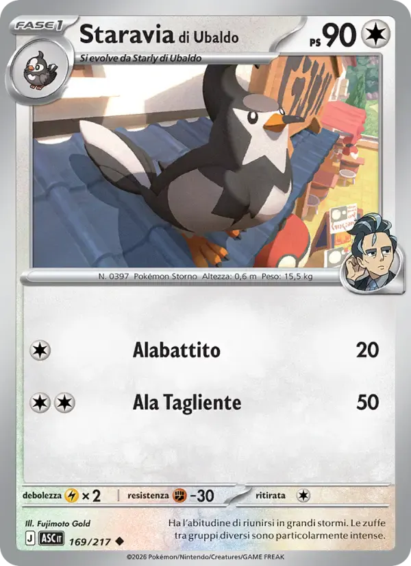 Staravia di Ubaldo — Ascesa Eroica 169 Italian Pokémon card