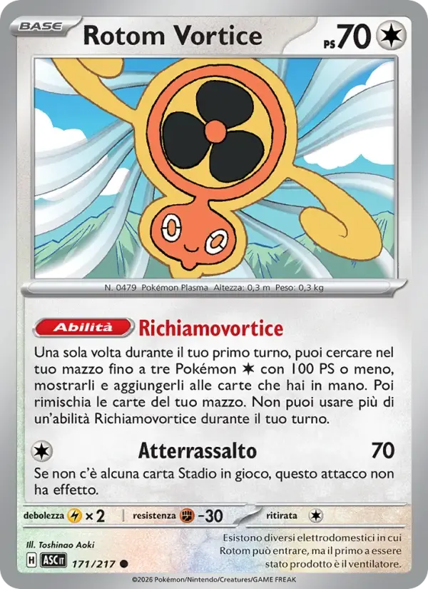 Rotom Vortice — Ascesa Eroica 171 Italian Pokémon card